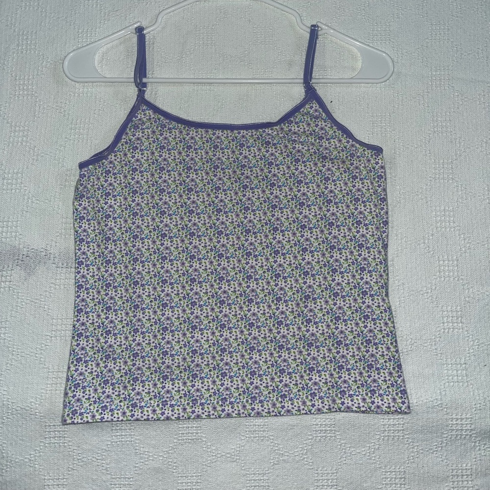 purple floral tank top